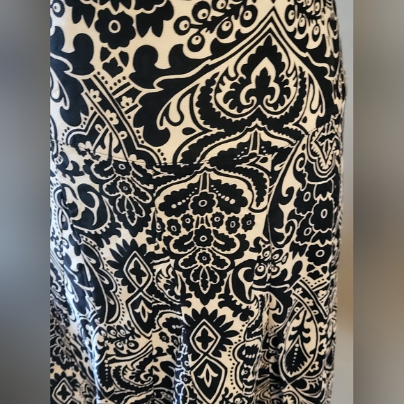 Ann Taylor Black/White Paisley Print Silk Skirt Medium - Picture 4 of 6